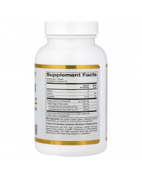 California Gold Nutrition, омега 800, рыбий жир фармацевтической степени чистоты, 80% ЭПК/ДГК, в форме триглицеридов, 1000 мг, 90 капсул из рыбьего желатина